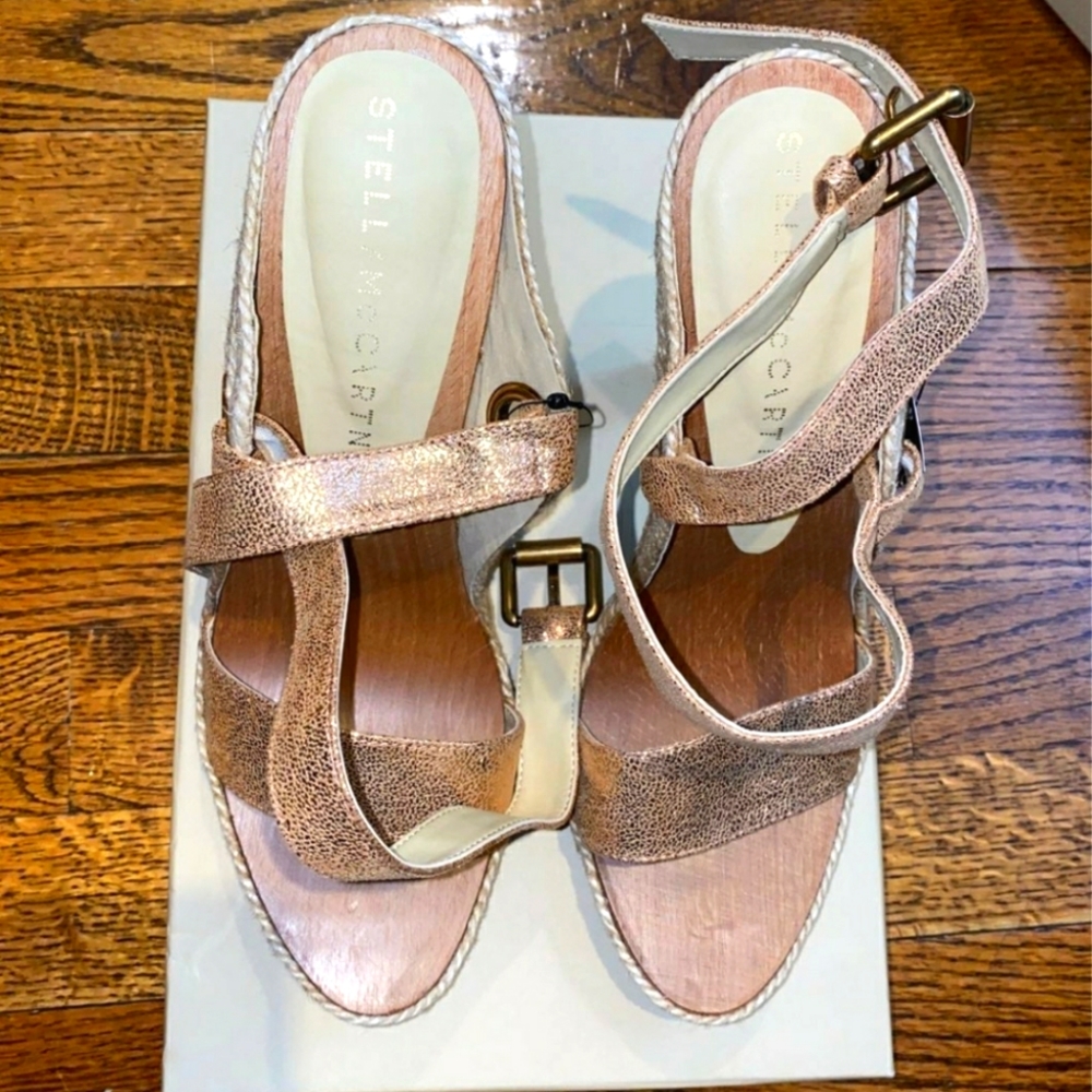 SOLD* Stella McCartney Rose Gold Wooden Rope Sandals 39 * Temp LOW Price***